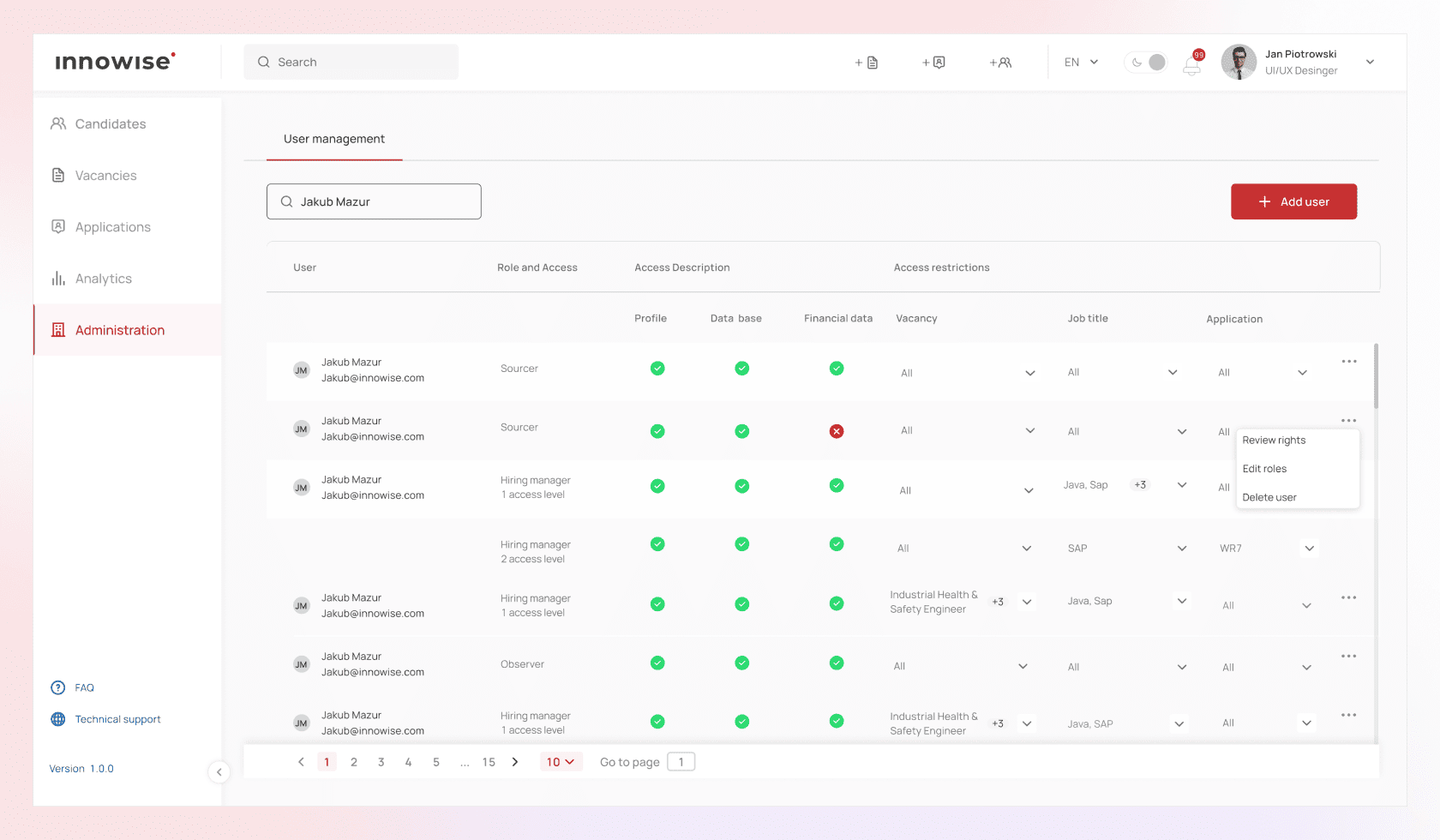 Role and access management