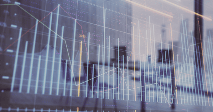 AI-driven finance dashboard overlays urban skyline, highlighting real-time analytics for smarter investments