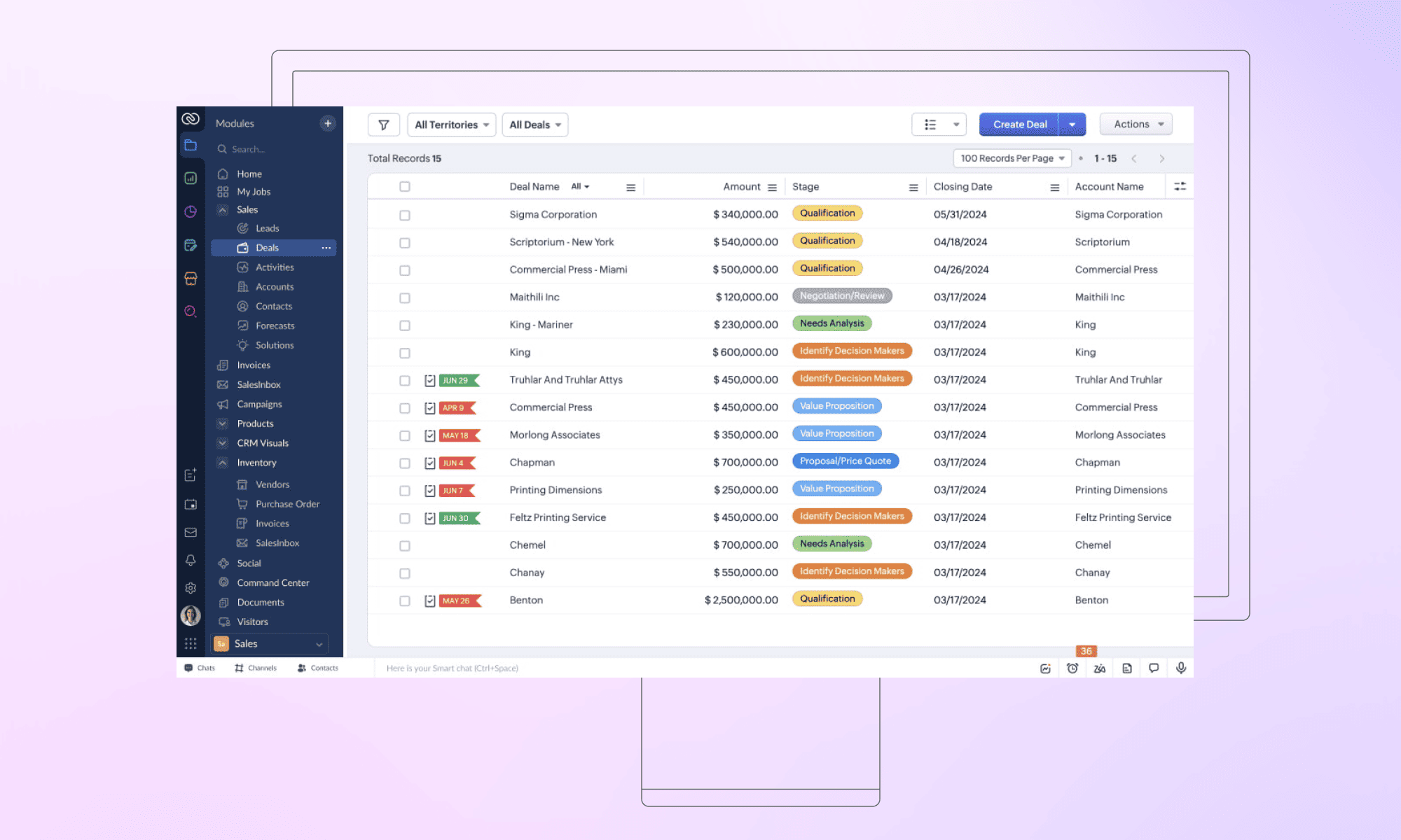 Zoho best CRM for insurance