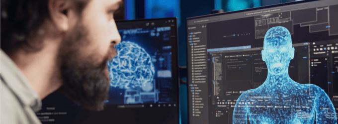 Software engineer integrating ML-driven virtual avatars into enterprise systems for advanced user interaction