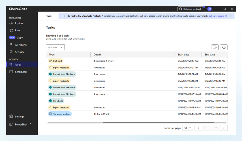 Bulk actions & automation