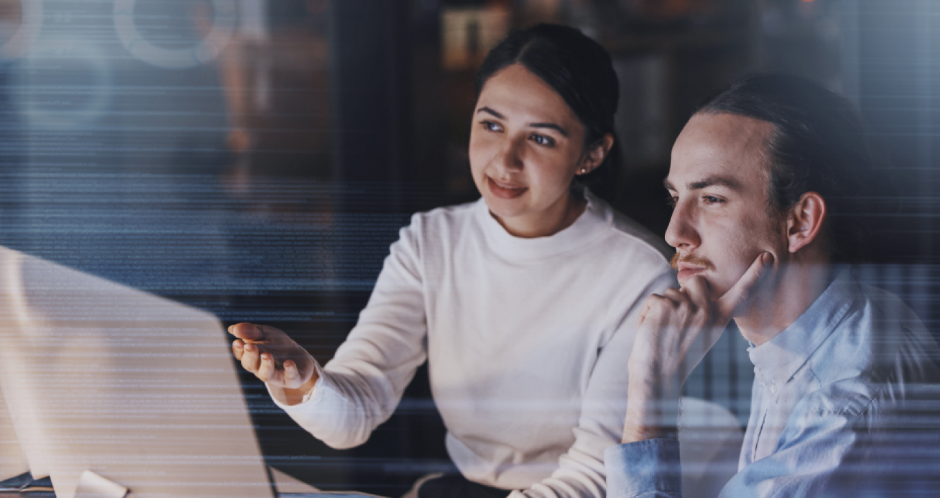 IT consultants strategizing digital transformation and data-driven decision-making for complex projects
