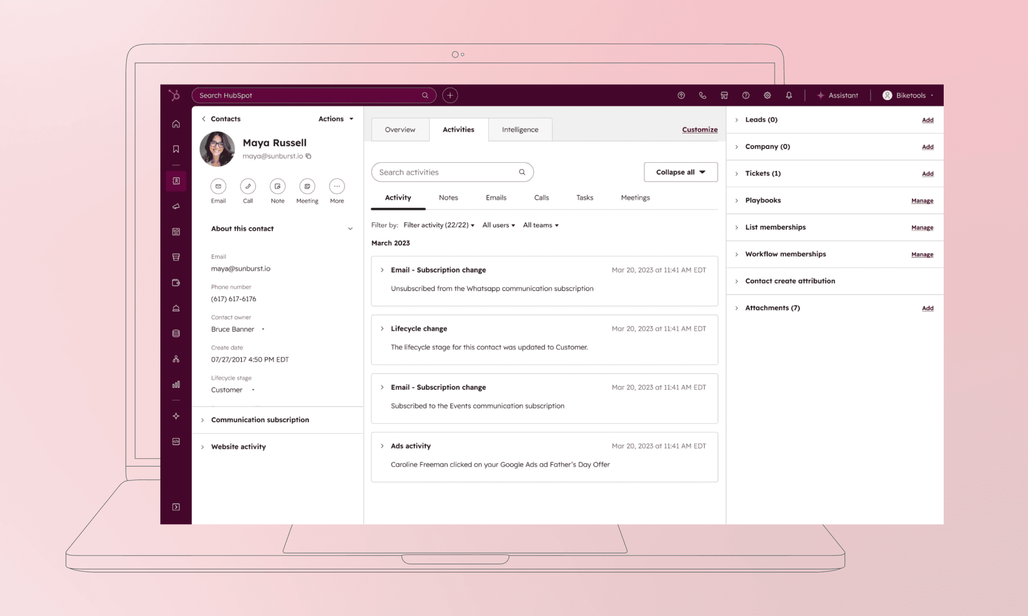HubSpot CRM interface