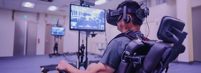 Virtual reality system supports physical therapy through immersive movement tracking