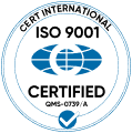 ISO 9001 logo.