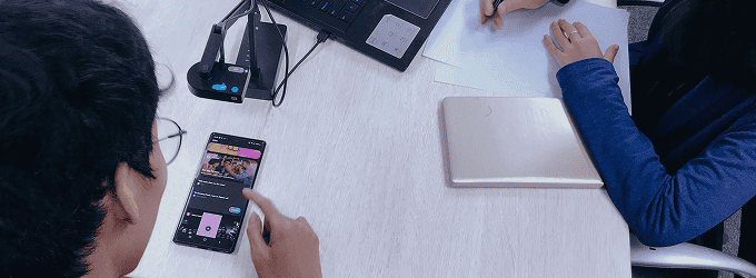 Mobile app usability testing session