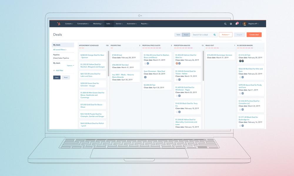 HubSpot's Sales Hub interface