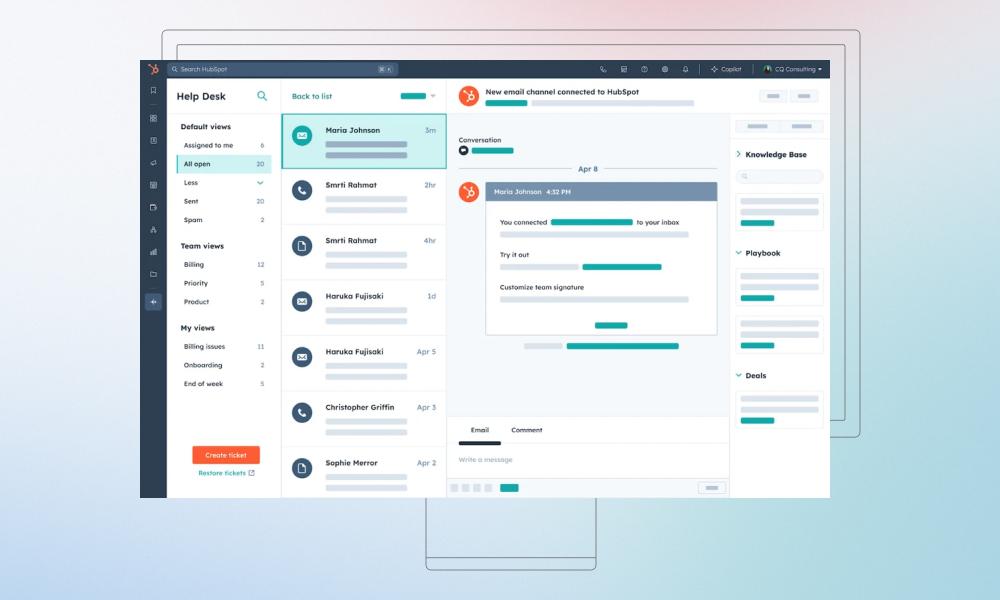 HubSpot's Service Hub interface
