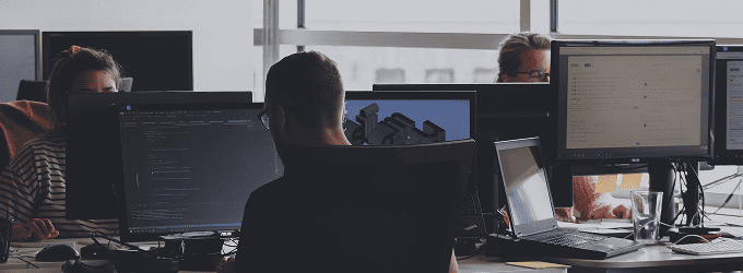 Development team coding 3D Modeling